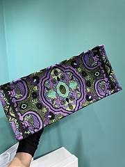 Bagsaaa Dior Medium Book Tote Multicolor Dior Indian Purple Embroidery - 36x28x18cm - 4