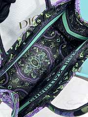 Bagsaaa Dior Medium Book Tote Multicolor Dior Indian Purple Embroidery - 36x28x18cm - 6