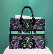	 Bagsaaa Dior Large Book Tote Multicolor Dior Indian Purple Embroidery - 42 x 35 x 18.5 cm - 1