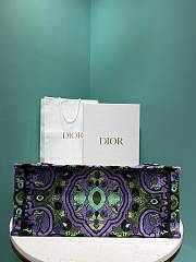 	 Bagsaaa Dior Large Book Tote Multicolor Dior Indian Purple Embroidery - 42 x 35 x 18.5 cm - 5