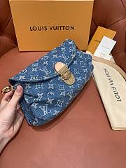 Bagsaaa Louis Vuitton Monogram Denim Mini Pleaty Bag in Blue - 25x15x9cm  - 3