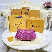 	 Bagsaaa Louis Vuitton Monogram Denim Mini Pleaty Bag in Pink - 25x15x9cm - 6