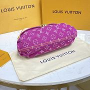 	 Bagsaaa Louis Vuitton Monogram Denim Mini Pleaty Bag in Pink - 25x15x9cm - 5