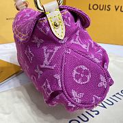 	 Bagsaaa Louis Vuitton Monogram Denim Mini Pleaty Bag in Pink - 25x15x9cm - 3