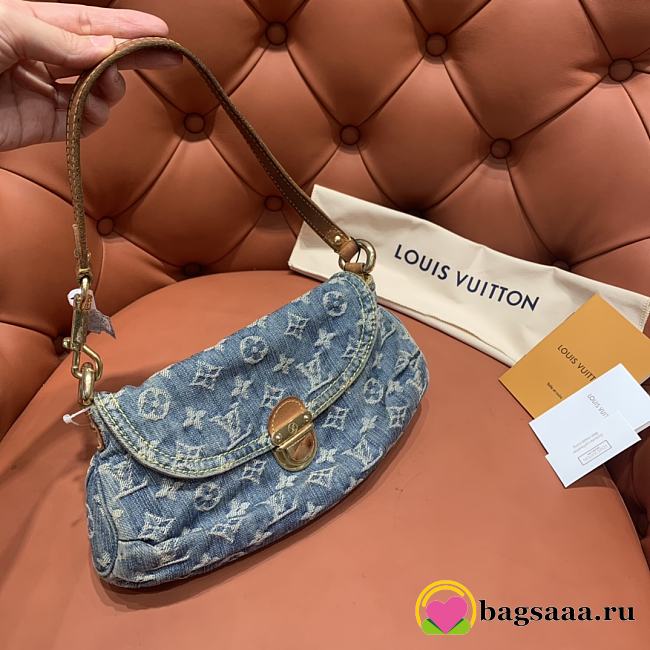 	 Bagsaaa Louis Vuitton Monogram Denim Mini Pleaty Bag - 25x15x9cm - 1