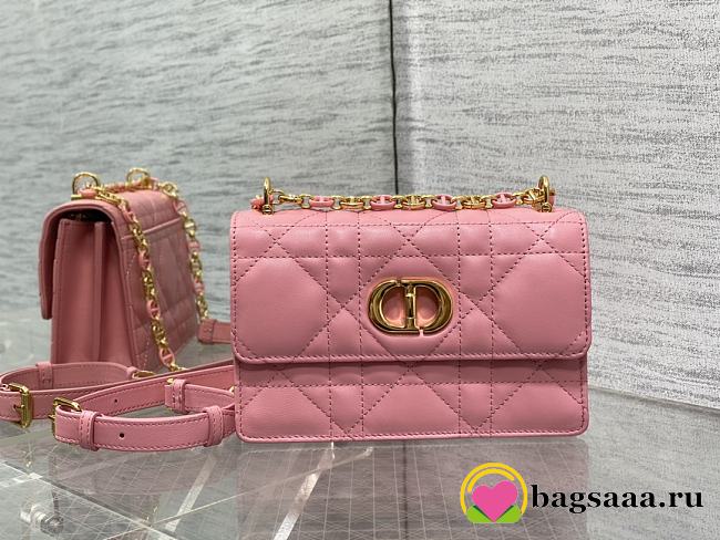 Bagsaaa Dior Miss Caro Pink Macrocannage Lambskin Bag - 19 x 13 x 5.5 cm - 1