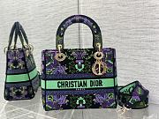 Bagsaaa Dior Lady Multicolor Dior Indian Purple Embroidery 24cm - 1