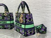 Bagsaaa Dior Lady Multicolor Dior Indian Purple Embroidery 24cm - 4