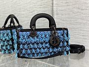 Bagsaaa Dior Lady D-Joy Black Satin And Turquoise Beaded Fringe - 25cm - 1