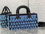 Bagsaaa Dior Lady D-Joy Black Satin And Turquoise Beaded Fringe - 25cm - 3