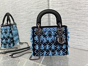  Bagsaaa Dior Lady Black Satin And Turquoise Beaded Fringe 17cm - 1