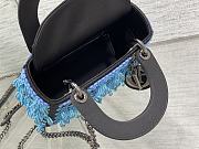  Bagsaaa Dior Lady Black Satin And Turquoise Beaded Fringe 17cm - 4