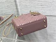 Bagsaaa Dior Lady Mini Dark Pink Bag 17cm - 6