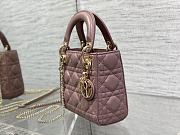 Bagsaaa Dior Lady Mini Dark Pink Bag 17cm - 5