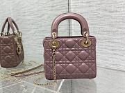 Bagsaaa Dior Lady Mini Dark Pink Bag 17cm - 4