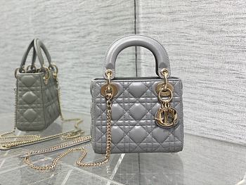 	 Bagsaaa Dior Lady Mini Grey Bag 17cm