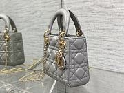 	 Bagsaaa Dior Lady Mini Grey Bag 17cm - 6