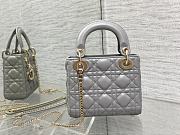	 Bagsaaa Dior Lady Mini Grey Bag 17cm - 3
