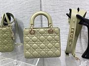 Bagsaaa Dior Lady Small Light Green Lambskin Leather 20cm - 2