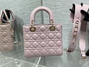	 Bagsaaa Dior Lady Small Light Pink Lambskin Leather 20cm - 5