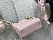 	 Bagsaaa Dior Lady Small Light Pink Lambskin Leather 20cm - 3