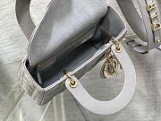 	 Bagsaaa Dior Lady Small Grey Lambskin Leather 20cm - 5