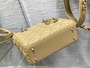 Bagsaaa Dior Lady Small Yellow Lambskin Leather 20cm - 3