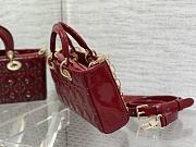 Bagsaaa Dior Lady D-Joy Medium Patent Red Leather Bag - 26*6*14cm - 6