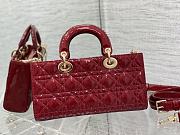 Bagsaaa Dior Lady D-Joy Medium Patent Red Leather Bag - 26*6*14cm - 3