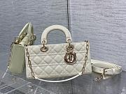 	 Bagsaaa Dior Lady D-Joy Medium Patent White Leather Bag - 26*6*14cm - 1