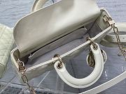 	 Bagsaaa Dior Lady D-Joy Medium Patent White Leather Bag - 26*6*14cm - 3