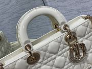 	 Bagsaaa Dior Lady D-Joy Medium Patent White Leather Bag - 26*6*14cm - 2
