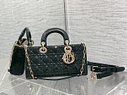 	 Bagsaaa Dior Lady D-Joy Medium Patent Dark Green Leather Bag - 26*6*14cm - 1