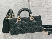 	 Bagsaaa Dior Lady D-Joy Medium Patent Dark Green Leather Bag - 26*6*14cm - 4