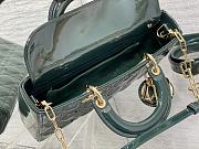 	 Bagsaaa Dior Lady D-Joy Medium Patent Dark Green Leather Bag - 26*6*14cm - 3
