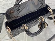 	 Bagsaaa Dior Lady D-Joy Medium Patent Black Leather Bag - 26*6*14cm - 4