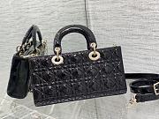 	 Bagsaaa Dior Lady D-Joy Medium Patent Black Leather Bag - 26*6*14cm - 3