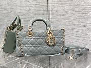 	 Bagsaaa Dior Lady D-Joy Medium Patent Gray Leather Bag - 26*6*14cm - 1