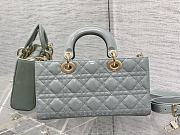 	 Bagsaaa Dior Lady D-Joy Medium Patent Gray Leather Bag - 26*6*14cm - 3