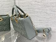 	 Bagsaaa Dior Lady D-Joy Medium Patent Gray Leather Bag - 26*6*14cm - 2