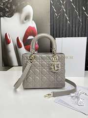 	 Bagsaaa Dior Lady Medium Grey Bag 24cm - 1