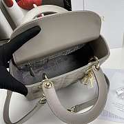 	 Bagsaaa Dior Lady Medium Grey Bag 24cm - 4
