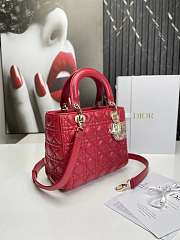 	 Bagsaaa Dior Lady Medium Red Bag 24cm - 6