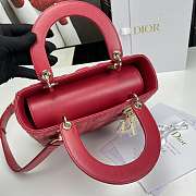 	 Bagsaaa Dior Lady Medium Red Bag 24cm - 4