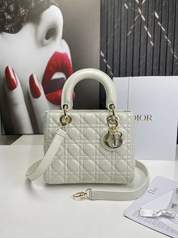 	 Bagsaaa Dior Lady Medium White Bag 24cm