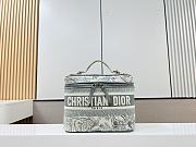 Bagsaaa Dior Vanity Ecru and Gray Toile de Jouy Embroider - 23.5×14×18.5cm - 1
