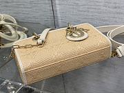 Bagsaaa Dior Lady D-Joy Small Natural Macrocannage Raffia - 22.5*6*11.5cm - 6