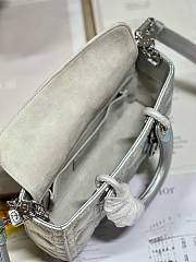 	 Bagsaaa Dior Lady D-Joy Silver Iridescent Metallic Cannage Lambskin - 22 x 12 x 6 cm - 4