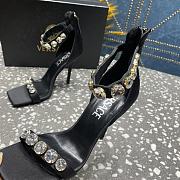 Bagsaaa Versace Crystal High Heel Sandals In Black - 4