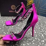 	 Bagsaaa Versace Crystal High Heel Sandals In Hot Pink - 4